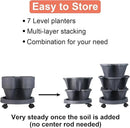 Vertical Planter 7 Tier Stackable Planters Garden Planters Strawberry Herb Flower and Vegetable Planter Indoor Outdoor Gardening Pots with Removable Wheels and Tools by CozyNest Decor