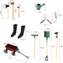 SG Store 11Pcs 1:12 Dollhouse Working Accessories Dolls House Miniature Garden Set Shovel Rake and Spade Watering Can Pulling Cart Mini Cart Garden Tools by TinyTreasures Baby Boutique