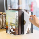 INNPLUS Heavy-Duty Metal Bookends, 6 Pair, White, Anti-Slip Foam Pads, Perfect for Heavy Books, Office, Home by CozyNest Decor