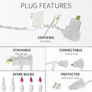 150LIGHTS WARM WHITE Extra-Bright With End Connectors Christmas Decorative Lights 9.72m UL Certified Mini String Light Set Waterproof for Home Garden Holiday Christmas Tree Party Patio Wedding by CozyNest Decor