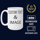 Customized 15oz Ceramic Coffee Mugs with Personalized Text and Photo Image Upload Novelty Gift, Personalize With Different Design And Images, Custom Gift (White) by TinyTreasures Baby Boutique