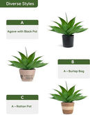 Velener Fake Agave with Black Pot, Artificial Plant Outdoor Agave - Fake Plants for Indoor and Outdoor Decor(16 Inch) by GreenHaven Gardens
