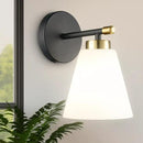 Hamilyeah Black and Gold Wall Sconces Set of 2, Modern Industrial Bathroom Sconces Wall Lighting with Milk Glass Shade, Wall Sconce Lighting Fixture for Living Room, Kitchen, Fireplace, Hallway by CozyNest Decor