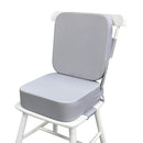 Toddler Booster Seat for Dining Table with Backrest and Adjustable Straps, Waterproof Oxford Foam Cushion with Non-Slip Bottom, Portable Chair Booster for Kitchen Use (Grey) by TinyTreasures Baby Boutique