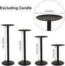 Set of 7 Metal Black Candle Holders, Assemblable Pillar and Taper Candlesticks, Halloween Fall Thanksgiving Day Dining Table Centerpieces Decor, Mantle Fireplace Candle Sticks Decorations by CozyNest Decor