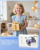 Digital Camera, 44MP FHD 1080P Camera for Kid with 16X Zoom Anti Shake, Compact Small Camera with 32GB SD Card, Digital Camera for Teens for Teens Girls Kids Adults(White) by TinyTreasures Baby Boutique