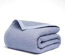 Salt Earth GOTS Certified 100% Organic Cotton Throw Blanket, 108" X 90" Waffle Blankets & Throws for Bed, Throw Blanket for Couch, Modern & Cozy Blanket, All Season Comfy & Soft Blanket(Powder Blue) by TinyTreasures Baby Boutique