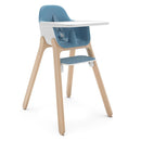UPPAbaby Ciro High Chair/Sleek, Easy-to-Clean Design/Perfect-Fit Tray to Bring Baby to Table/Patent-Pending Harness/Dual-Position, 180-Degree Rotating Footrest/Caleb (Steel Blue/Rubberwood) by TinyTreasures Baby Boutique