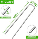 25pcs 6 Inch Garden Landscape Staples 11 Gauge Galvanized Lawn Stakes, Heavy Duty Sod Pins for Fences, Lawns, Weed Barriers, and Landscape Fabrics, Netting, Irrigation Hose, Floor Mats by GreenHaven Gardens