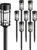 8 Pack Solar Pathway Lights Outdoor, Waterproof Solar Lights Outdoor with Metal & Glass Design - Auto On/Off, Long-Lasting, Landscape Lighting for Garden, Yard, Lawn, Driveway, Walkway by GreenHaven Gardens