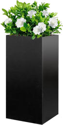 Galvanized Steel Metallic Heavy Planter for Outdoor Plants Metal Planters Box 14"x14"x30" Spliced Flower Planter with Partitions for Outside,Indoor,Garden (Black, 14 * 14 * 30) by CozyNest Decor