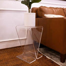 Clarte Acrylic V-Shaped End Table | Side Table for Living Room or Nighstand for Bedrooms | Premium Durable Glass-Like Design by CozyNest Decor