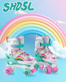 Girls Roller Skates for Kids Beginners 4 Size Adjustable Roller Skates, Light UP 8 Wheels for Girls Roller Skate Fun Illuminating Roller Skate for Kids Boys patines para niñas by TinyTreasures Baby Boutique