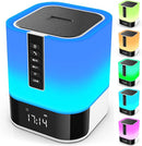 Night Light Bluetooth Speaker, 5 in 1 Touch Control Bedside Lamp Dimmable Multi-Color Changing, Bedroom Alarm Clock, Best Birthday Gift Ideas for 10 11 12 13 14 Year Old Teenage Girls/Boys by TinyTreasures Baby Boutique