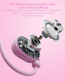 Kids Headphones, Wired Air Conduction Open Ear Headphones, 85dB Volume Limiting-Blue, Pink by TinyTreasures Baby Boutique