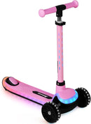 3-Wheel Light-Up Kids Scooter, 20 Different Light Patterns,Three Adjustable Heights,Lean to Steer, Balance Scooter for Ages 3-8 by TinyTreasures Baby Boutique