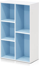 Furinno 5-Cube Reversible Open Shelf, White/Light Blue 11069WH/LBL by TinyTreasures Baby Boutique