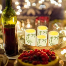 Green Leaves Flameless Candles Battery Operated Candles Set of 4 with 18-Key Remote Control Timer Dancing Flame Pillar Candles for Home Beach Hotel by GreenHaven Gardens