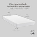 Sweety Fox 2-Pack Cotton Jersey Crib Sheets – Soft Fitted Sheets for Boys and Girls, Mini Crib Sheets, Toddler Bed Sheets (White) by TinyTreasures Baby Boutique