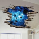3D Space Floor Sticker,Blue Galaxy Wall Decal-Removable Mural for Kids Bedroom Living Room Milky Way Decorations by CozyNest Decor