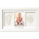 Baby Hand and Footprint Kit - Clay Handprint Keepsake Frame, Newborn Nursery Picture Frame, Personalized New Mom Gifts for Baby Shower & Registry (Alpine White) by TinyTreasures Baby Boutique