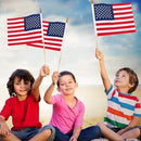 Pack of 100 American Flags with wood Stick, 12x18 Inch American Flags for outside, US Flags/American Hand Held Stick Flags with Kid-Safe Spear Top, Perfect for Patriotic Decorations, Parades, Veteran Party,4th of July decorations by GreenHaven Gardens