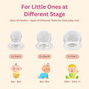 NatureBond Baby Food Feeder/Fruit Feeder Pacifier Nibbler (2 Pack) - Infant Teething Toy Teether Weaning in Appetizing Colors | + Additional Silicone Sacs by TinyTreasures Baby Boutique