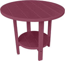 Phat Tommy Round Poly Resin Outdoor Patio Dining Table, All Weather Poly Patio Outdoor Furniture, Dark Red by GreenHaven Gardens