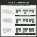 Boneless Cloud Couch Sofa for Living Room, 112" 3 Seater Beige Modern Lounge Sleeper Couch, No Assemble, Cordury Compression Upholstered Couches by CozyNest Decor