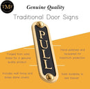 PULL Brass Door Sign. Traditional Style Home Décor Wall Plaque Handmade By The Metal Foundry UK. by CozyNest Decor