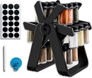 A&K's Rotating Spice Rack Organizer, 18 Glass Jars, 360-Degree Turntable, Black, Comes with Spice Label Stickers, Funnel, and Water Pen. Best for Kitchen Organization, Countertop, Pantry, and Cabinet. by CozyNest Decor