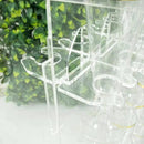 Tableclothsfactory 20 Pack | 3" Clear Acrylic Glass Holder Hooks for Double Side Display On Champagne Rack Stand by CozyNest Decor