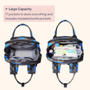 BabbleRoo Diaper Bag Backpack - Baby Essentials Travel Tote - Multi function Waterproof Diaper Bag, Travel Essentials Baby Bag with Changing Pad, Stroller Straps & Pacifier Case - Unisex, Blue Camo by TinyTreasures Baby Boutique