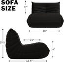 Bean Bag Chair, Memory Foam Bean Bag Sofa Large Bean Bag Chair for Adults, Bean Bag Chairs for Teens with High Density Comfortable Foam, Bean Bag for Living Room, Bedroom (Black) by CozyNest Decor
