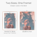 Homeforia 22x28 Rose Gold Picture Frame, High End Metal 22x28 Poster Frames with Mat 18x24 inch Photo, 22 x 28 Thin Frame Matted to 18 x 24 Print, 28x22 Large Frame, Tempered Glass, Wall Kit, Set of 1 by CozyNest Decor