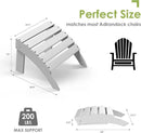 GREENVINES Adirondack-Ottoman | Set of 2 | HDPE Plastic | Outdoor Footrest | All Weather | Foot Rest | Foot Stool | White | for Adirondack Chair | for Patio Backyard Pool