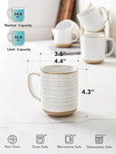 LE TAUCI Coffee Mugs 15 oz,Ceramic Mug Set, Coffee Cups for Latte, Hot Tea, Cappuccino, Mocha, Cocoa, Dishwasher Safe, Suit For Housewarming Wedding- 3.5 inch, Set of 4, Arctic White by CozyNest Decor