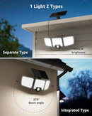 Lepro Solar Security Lights - Outdoor Motion Sensor, 2 in 1 Remote Control, IP65 Waterproof, 2 Light Modes, 3 Head Solar Floodlight for Garden, Yard, Garage by GreenHaven Gardens