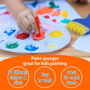 Kids Painting Set, Washable Paint for Kids 8 Colors with 10 Paint Sponges, Non Toxic Tempera Paints 2 oz Each, Paints for Toddlers Art, Craft, School and Home Finger Painting Projects by TinyTreasures Baby Boutique