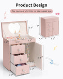 Vlando Musical Jewelry Box for Girls, Large Kid Music Box with Ballerina for Birthday Bedroom Decor, 4 Layer Girl Jewelry Gifts for Girls Kids - Pink by TinyTreasures Baby Boutique