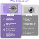 Digital Camera for Teens, FHD 4K 44MP Digital Camera Purple with 64GB SD Card 16X Digital Zoom, Cameras for Photography Compact Point and Shoot Camera for Teen Boys Girls Kids Camera Digital Purple by TinyTreasures Baby Boutique