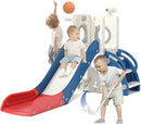 KORIMEFA 7 in 1 Toddler Slide, Kids Slide for Toddlers Baby 1-3 Years Old, Indoor and Outdoor with Basketball Hoop & Golf Set, Plastic Slides for Kids Easy Assembly, Blue by TinyTreasures Baby Boutique