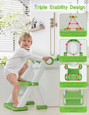 Potty Training Seat, Toddler Toilet Seat With Steps, 2 In 1 Toddler Potty Training Toilet With Splash Guard, Anti-Slip Step Stool Soft Mat, Adjust High Potty Seats For Toddlers Kids Boys Girls by TinyTreasures Baby Boutique