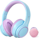 Active Noise Cancelling Headphones for Kids, 60H Playtime,Purple Wireless Bluetooth Over-Ear Headset Built-in Microphone for Home/School/Travel/Party - Includes Portable Case by TinyTreasures Baby Boutique