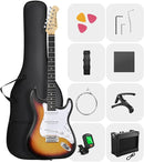 DONNER DST-80 Electric Guitar 39” Beginner Electric Guitar Kit with Amp, Classic SSS Pickup Complete with Gig Bag, Tuner, Capo, Strap, Picks, and Free Online Lessons by TinyTreasures Baby Boutique