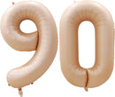 GOER Number 90 Balloons for 90th Birthday Party Decorations,42 Inch Jumbo Foil Helium Balloons for 90th Anniversary (Caramel) by TinyTreasures Baby Boutique