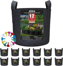 JERIA 12-Pack 20 Gallon, Vegetable/Flower/Plant Grow Bags, Aeration Fabric Pots with Handles (Black), Come with 12 Pcs Plant Labels by GreenHaven Gardens