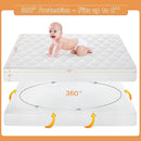 Yoofoss Waterproof Crib Mattress Protector, Quilted Infant Mattress Pad Cover Soft and Breathable, Machine Washable Toddler Mattress Protector for Standard Baby Crib Size 52''x28'' by TinyTreasures Baby Boutique