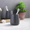 Grey Toothbrush Holder for Bathroom - Ceramic Tooth Brushing Holders, Toothpaste Holder, Reusable Toothbrush Mouthwash Cup, Space-Saving Design for Bathroom Countertop by CozyNest Decor