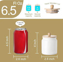 Sweejar Ceramic Kitchen Canisters, Porcelain Food Storage Jar with Airtight Seal Wooden Lid, Home Container Serving for Coffee Beans, Tea-leave, Sugar, Salt and More (White, XS(6.8 FLOZ)) by CozyNest Decor